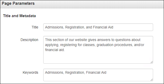 Page Parameters