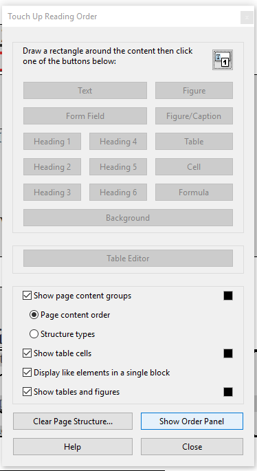 Show Order Panel 