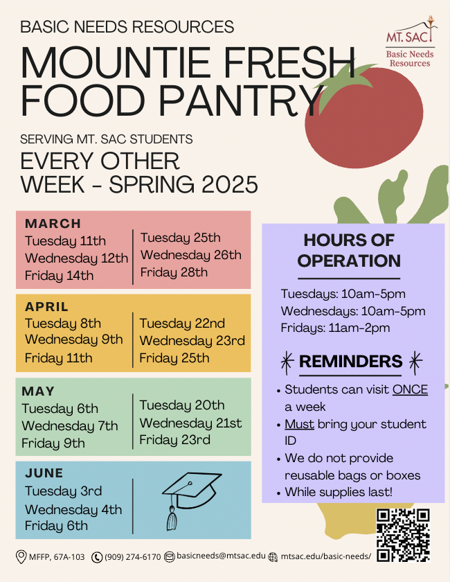 Spring 2025 Mountie Fresh Food Pantry