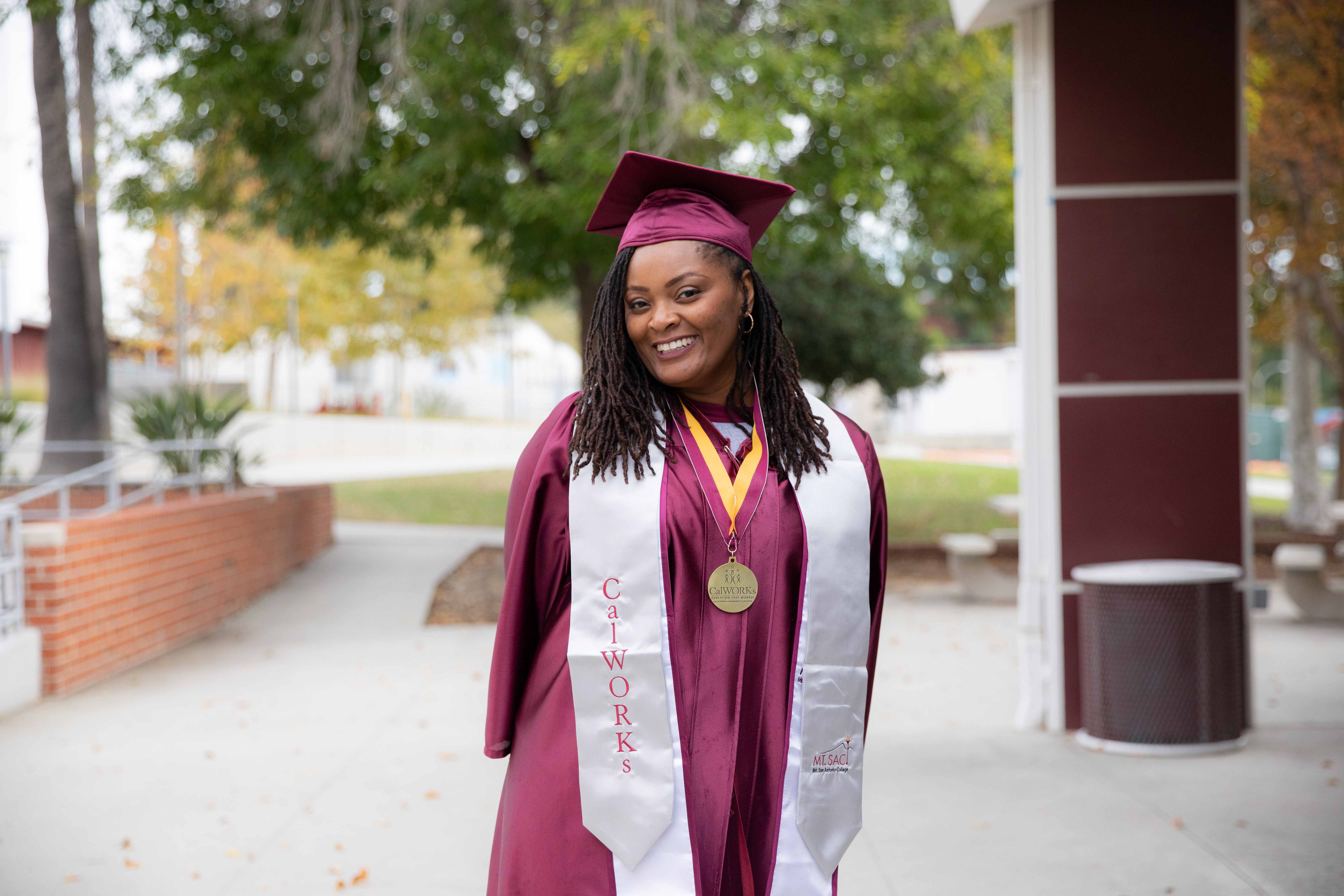 CalWORKs Grad In Gown and Cap