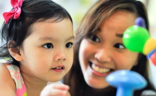 teacher with child