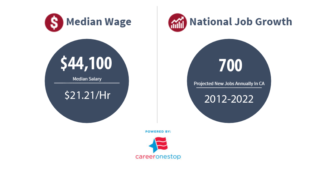 According to a Career One Stop, the median wage for Computer Operators in California is $44,100. The average hourly rate is $21.21. They project 700 new jobs annually through the years of 2012-2022.