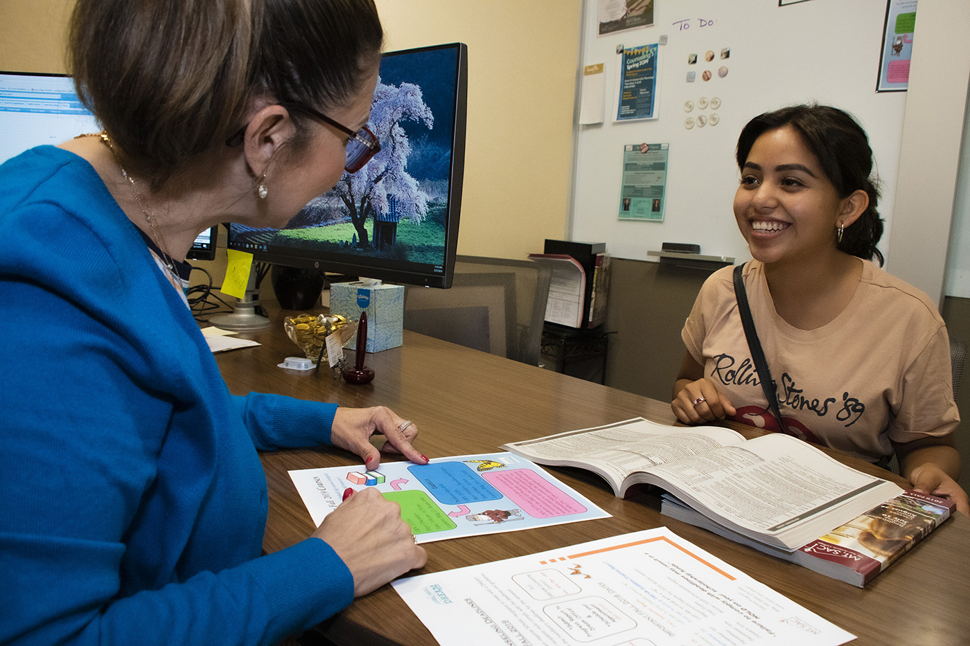 Counselor helping a student