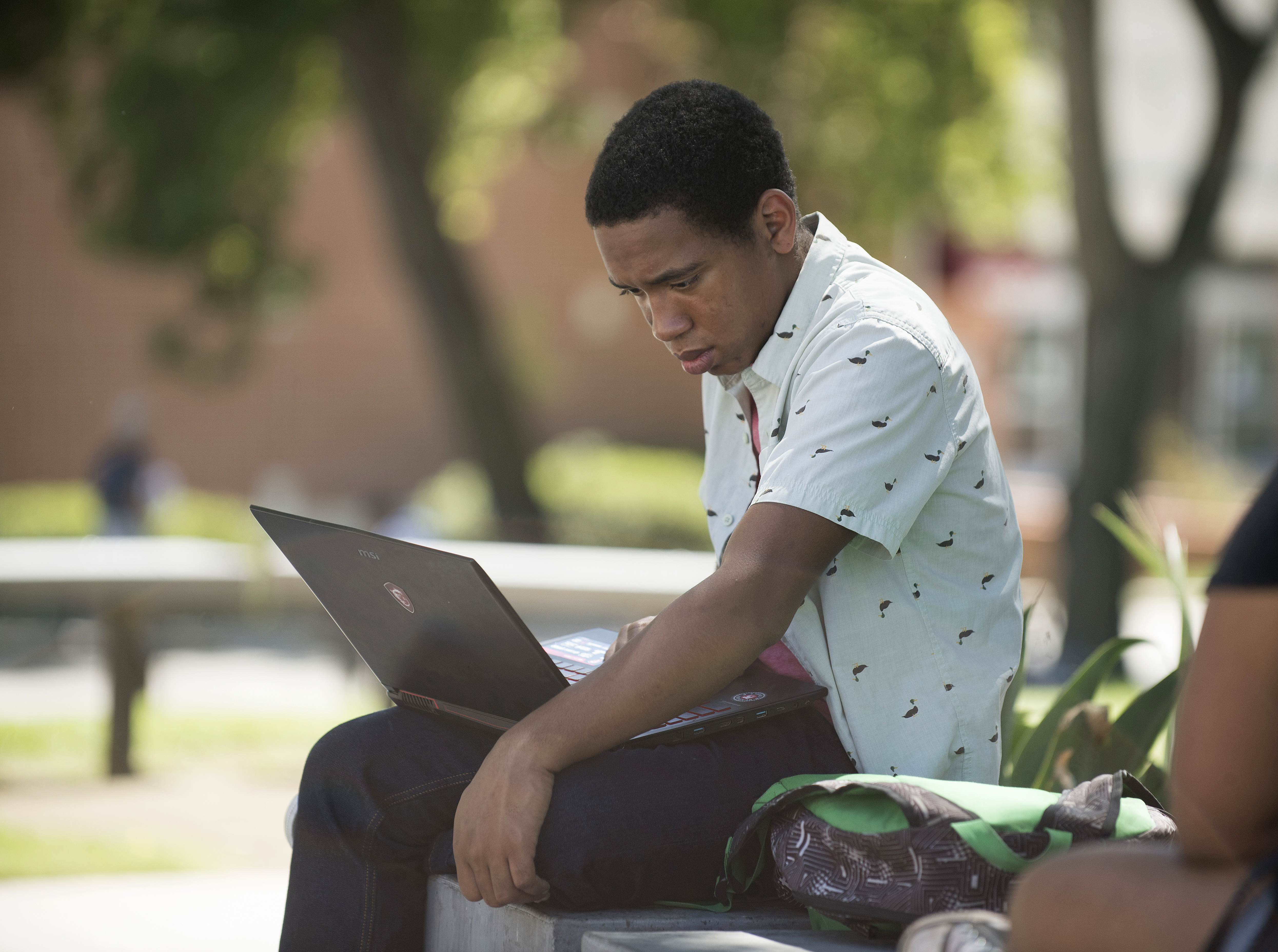 Student working on computer