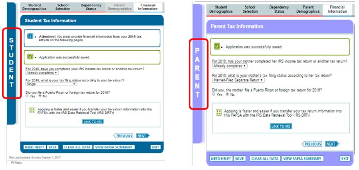 FAFSA Student and Parent Demographics