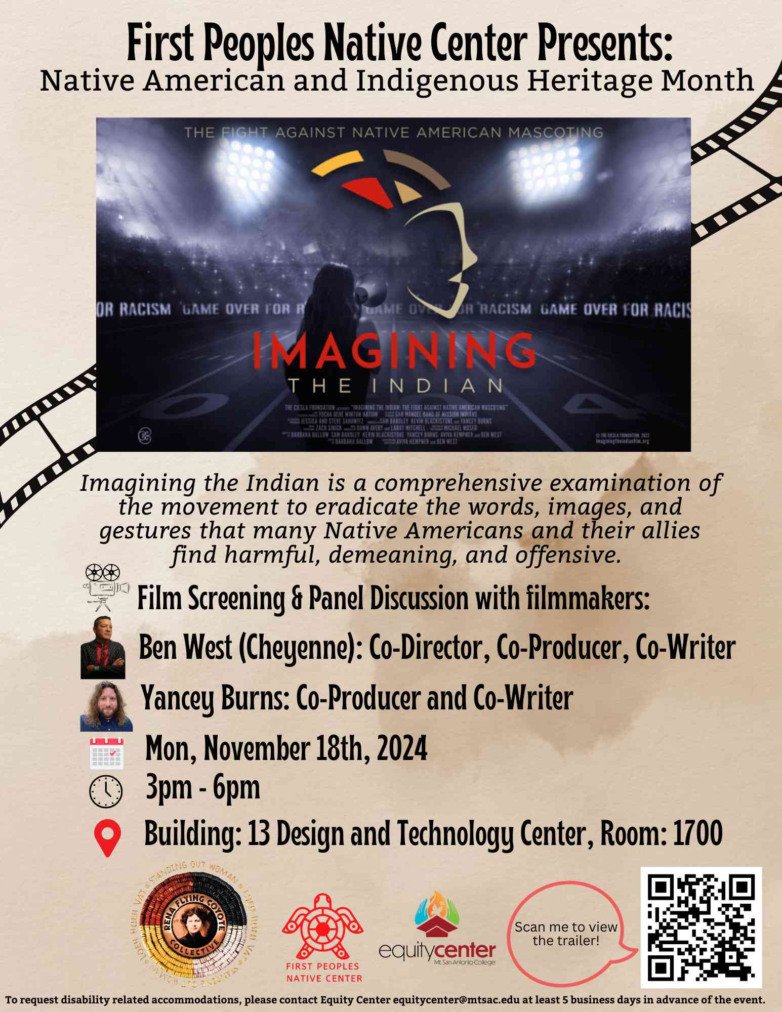 Native American and Indigenous Heritage Month Imagining the Indian Documentary Film Screening and Discussion Panel