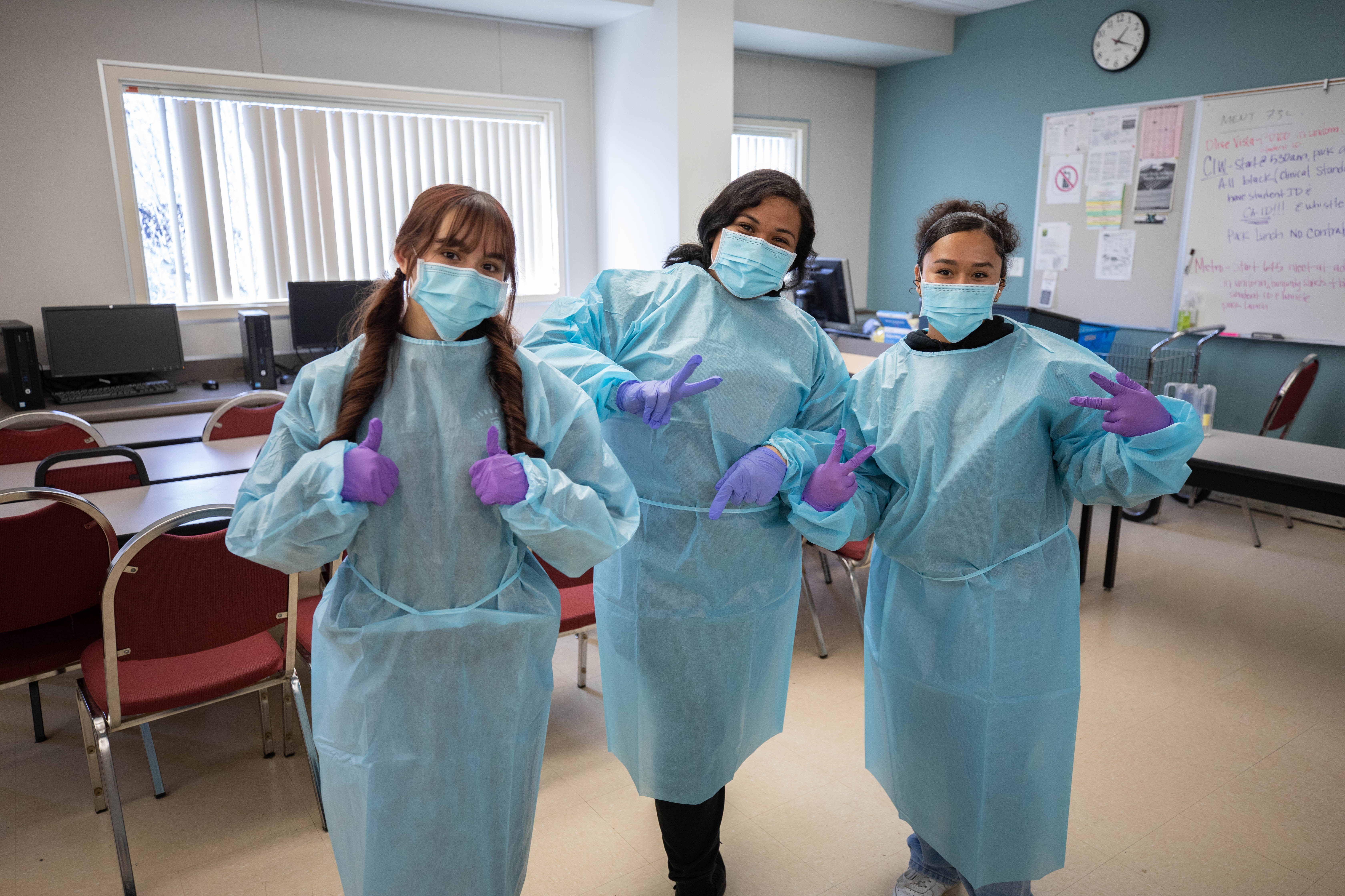 Students in scrubs