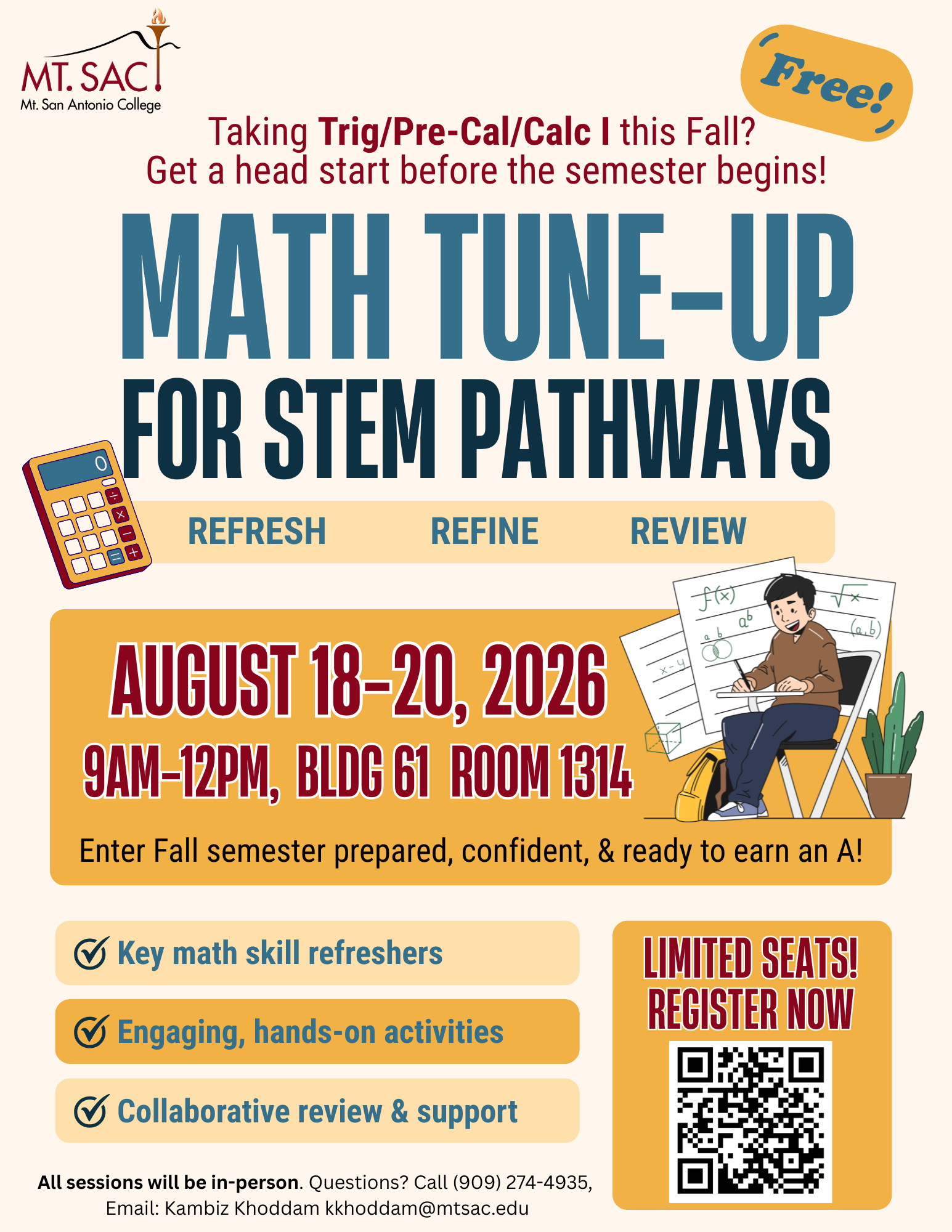Math prep workshop flyer