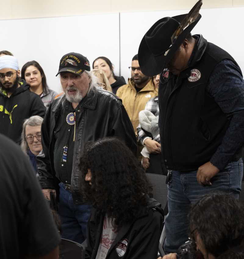 Robertjohn Knapp speaks at event