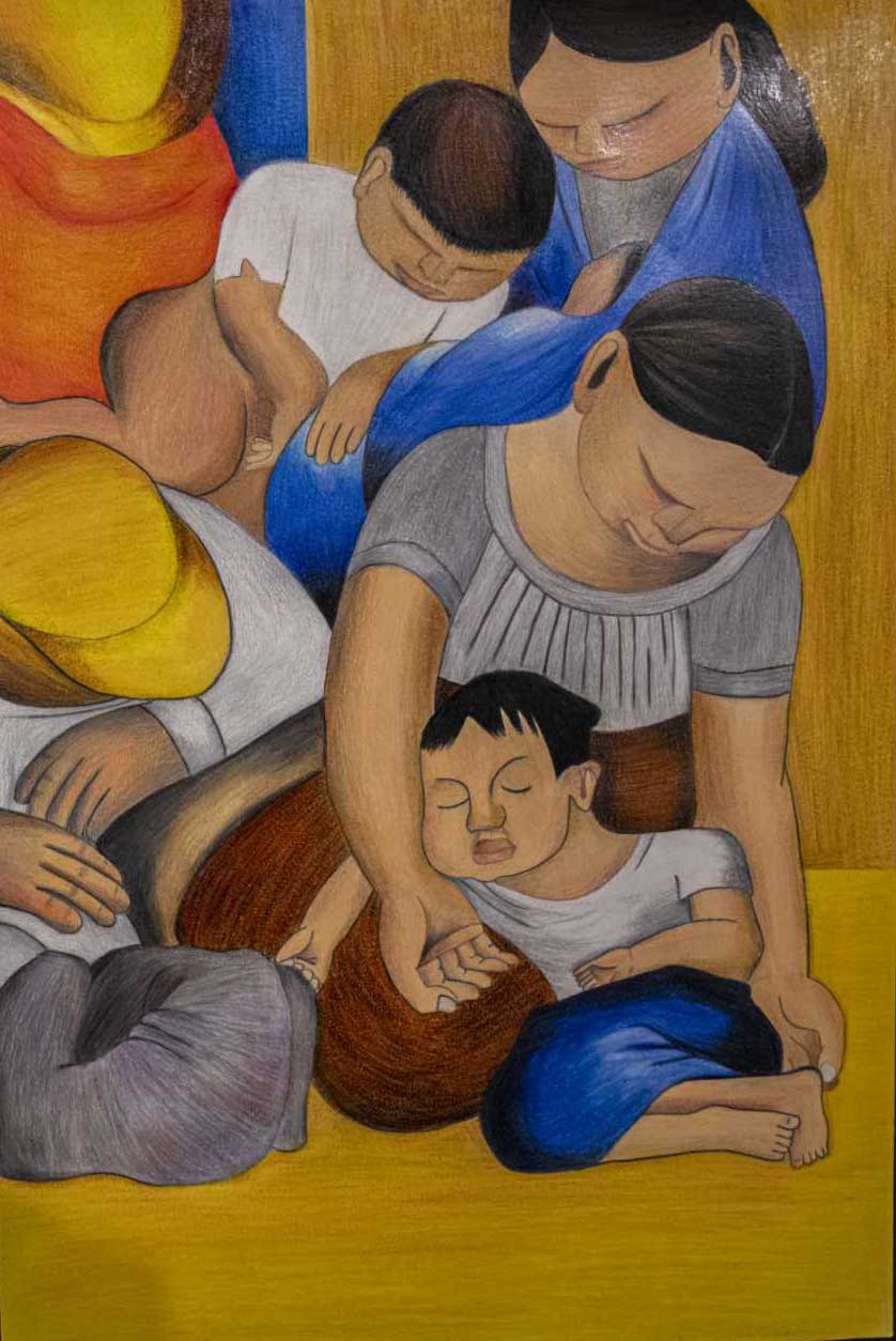 painting of a family