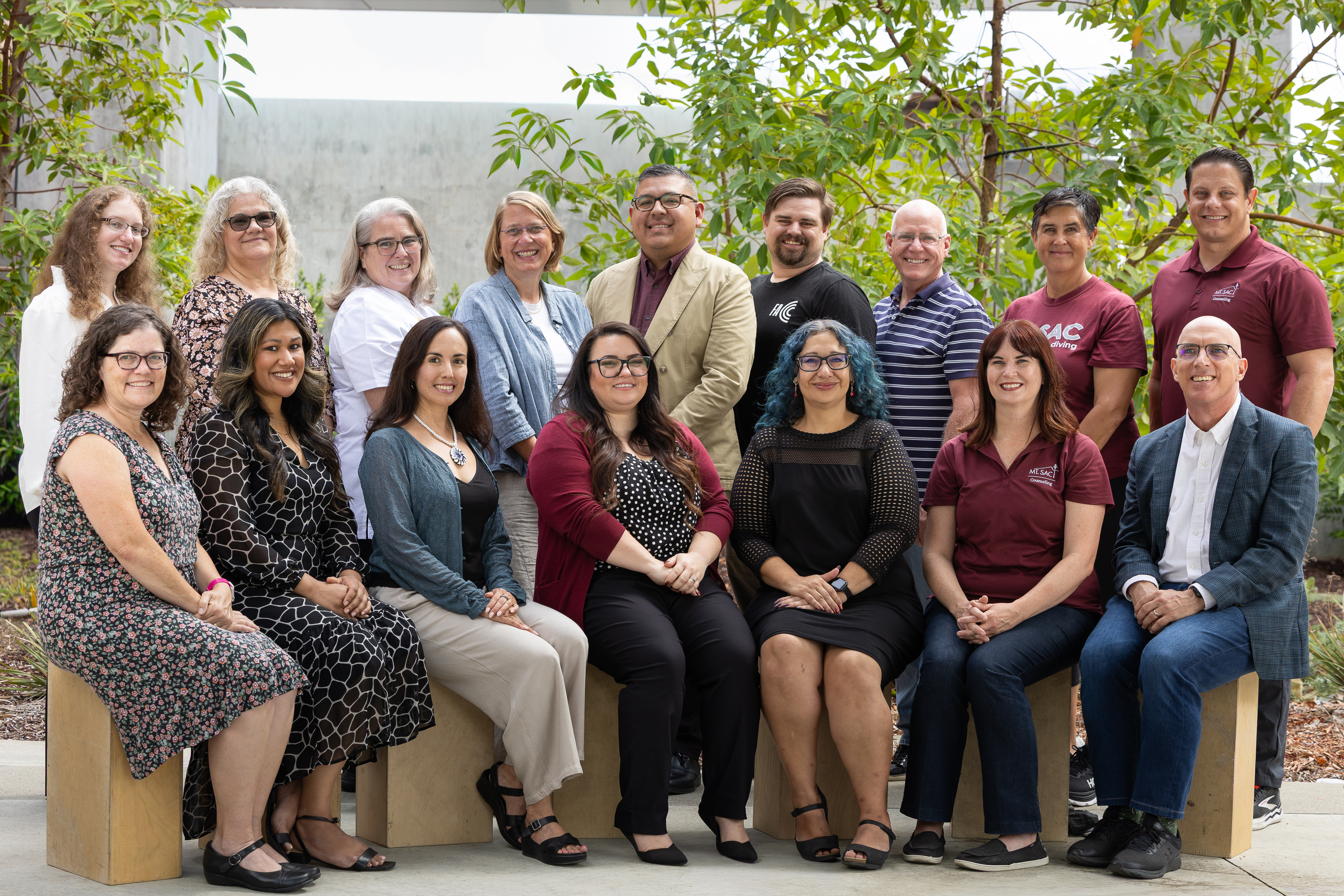Group photo of campus instructors, counselors, and staff members