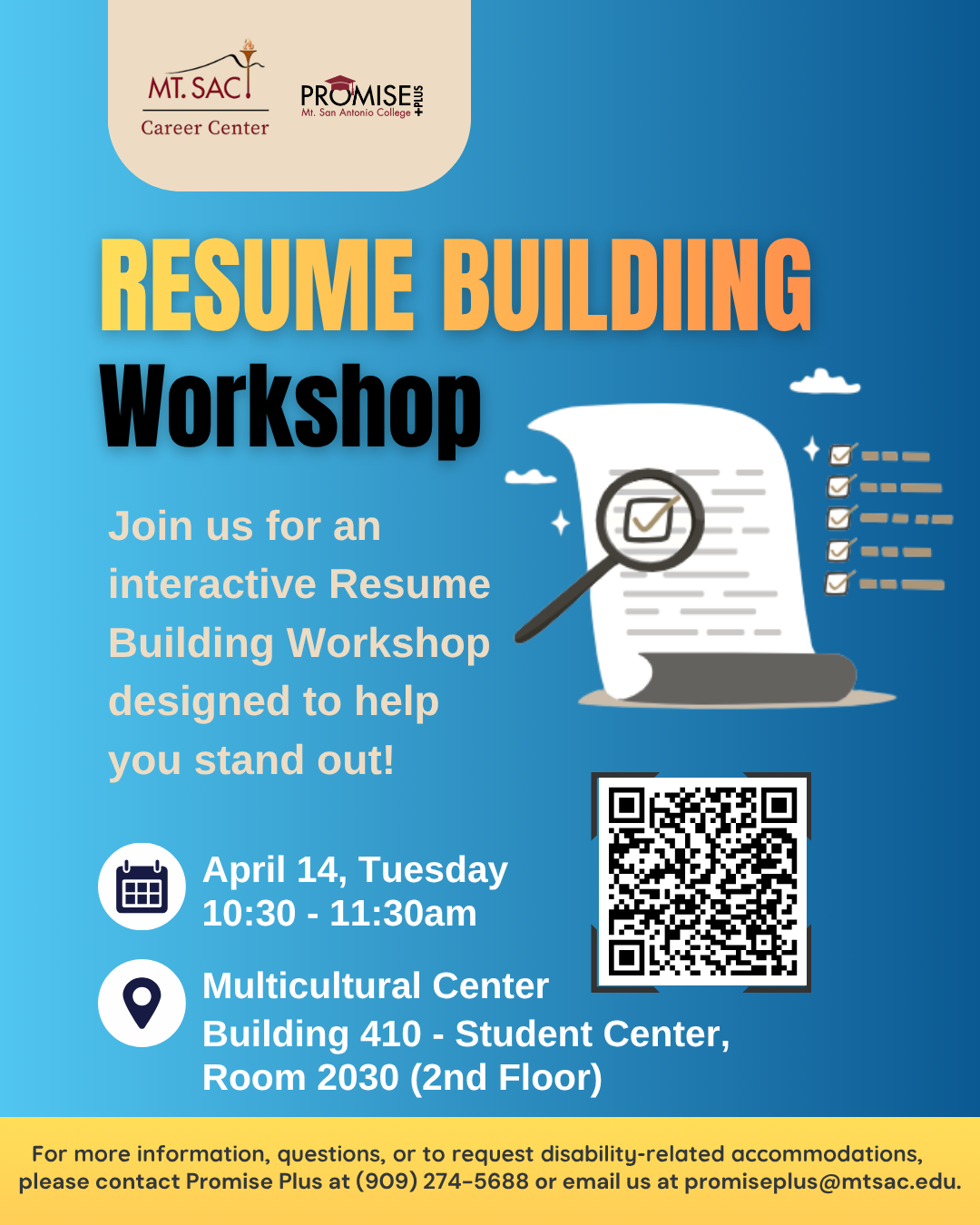 Updated Resume Workshop Flyer