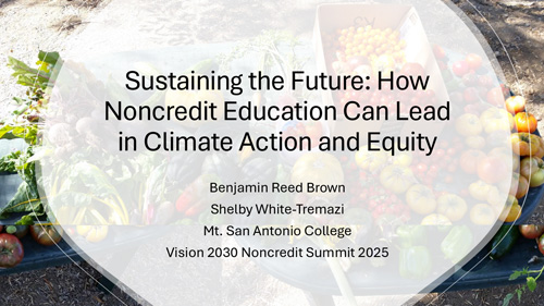 Sustaining the Future: How Noncredit Education Can Lead in Climate Action and Equity