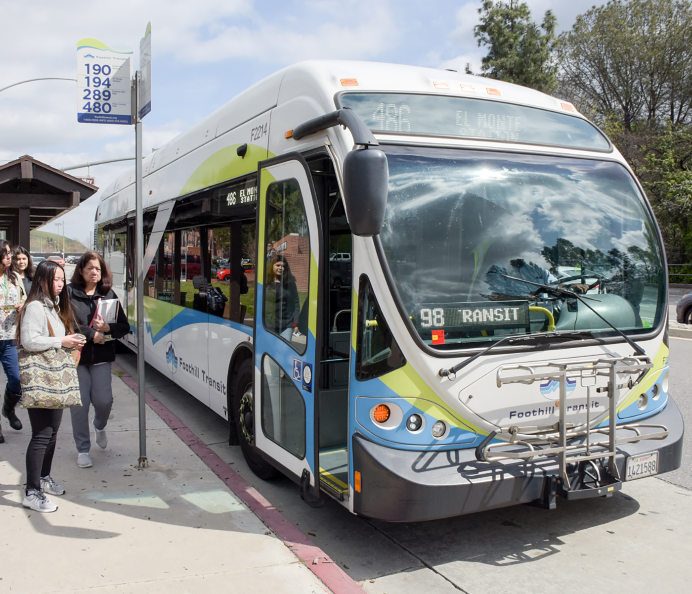 Bus Stop along Bonita Ave and Mt. SAC Way