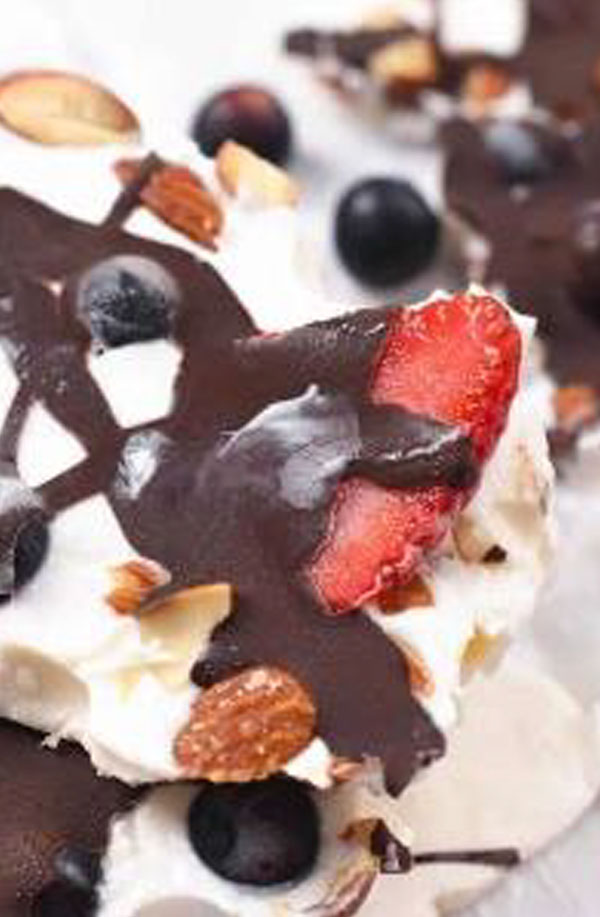 Frozen Strawberry Cottage Cheese Bark